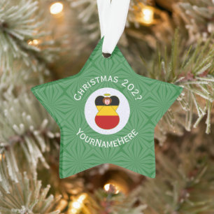 German Angel Christmas Flag Personalised Ornament