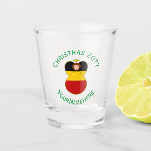 German Angel Christmas Flag Personalised Shot Glass