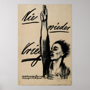 German Anti-war Poster Never again war! by Käthe