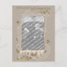 German Art Nouveau Photo Frame Christmas Card PC