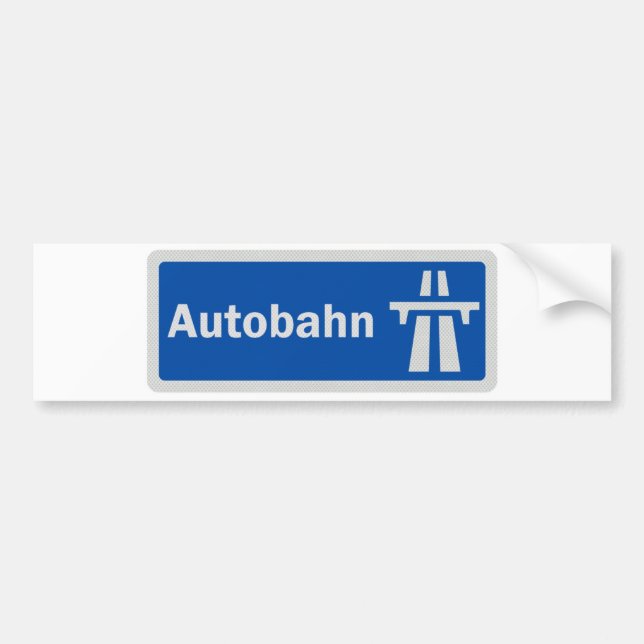 German Autobahn highway sign bumper sticker (Front)