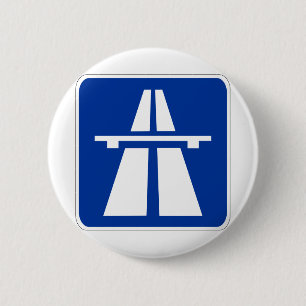 German Autobahn Sign 6 Cm Round Badge