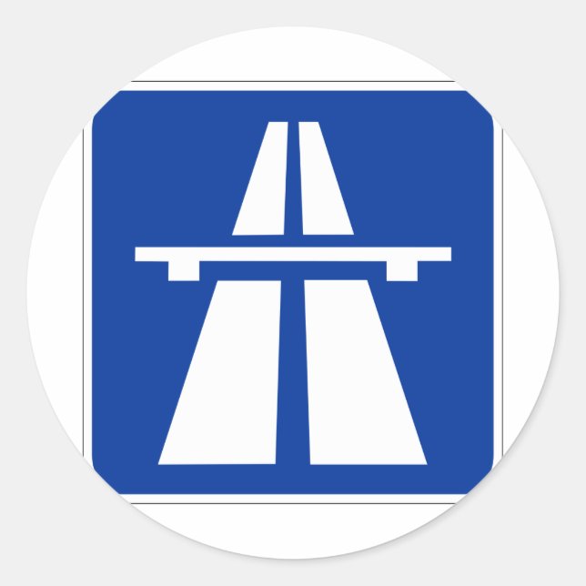 German Autobahn Sign Classic Round Sticker (Front)