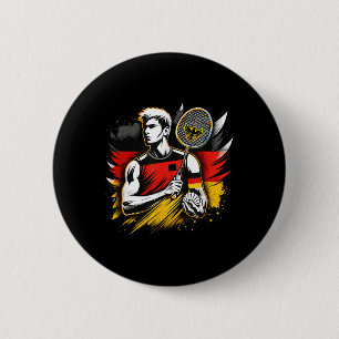 German Badminton Enthusiast Racket Shuttle Germany 6 Cm Round Badge