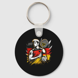 German Badminton Enthusiast Racket Shuttle Germany Key Ring