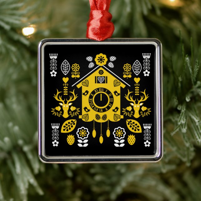 German Bauernmalerei Folk Art Metal Ornament (Tree)