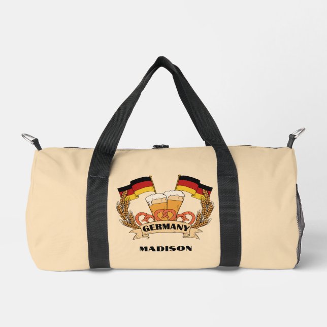 German Beer Custom Name Duffle Bag (Front)