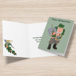 German Belsnickel Frahe Weihnachten Christmas Holiday Card<br><div class="desc">This Christmas card is ready to be personalised with your own message on the front and on the inside or leave as is. The front reads Frohe Weihnachten. (German for Merry Christmas). The inside reads: The Belsnickel hopes you've been good this year! Merry Christmas The card features a cartoon illustration...</div>