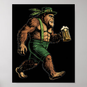 German Bigfoot Sasquatch Beer Drinking Festival Poster