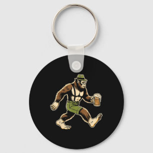 German Bigfoot Sasquatch Beer Lederhose Funny _1 Key Ring