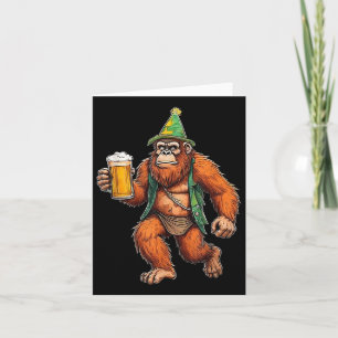 German Bigfoot Sasquatch Beer Lederhose Funny Card