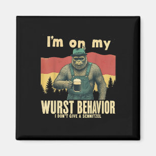 German Bigfoot Sasquatch Funny Retro Lederhose Magnet