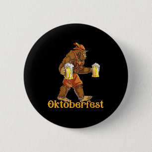 German Bigfoot Sasquatch Lederhose Funny 2024 6 Cm Round Badge