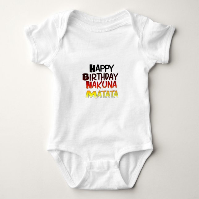German Birthday Hakuna Matata Art Print Baby Bodysuit (Front)