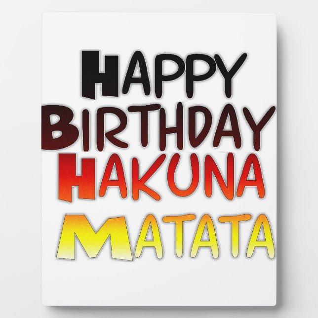 German Birthday Hakuna Matata Art Print Plaque (Front)