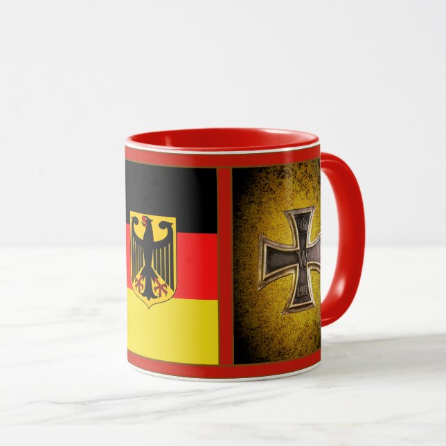 German, black eagle of German flag, iron cross Mug (Front Right)
