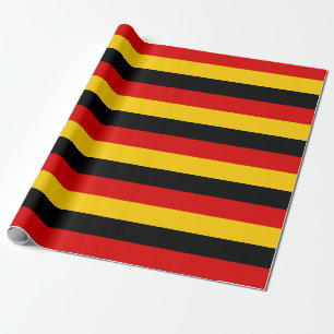 German Black Red Gold 2.3" Stripes for 7" boxes Wrapping Paper