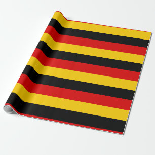 German Black Red Gold 2.7" Stripes for 8" boxes Wrapping Paper