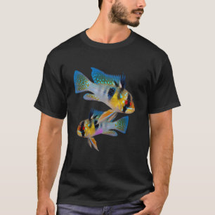 German Blue Rams Cichlids Aquarium Fish Art T-Shirt