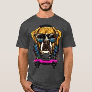 German Boxer Dog  Computer Video Game Lover Gaming T-Shirt