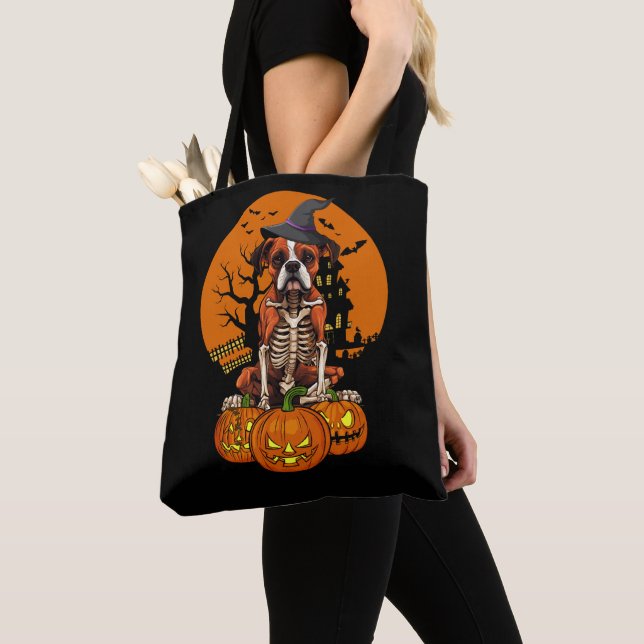 German Boxer Dog Halloween Tote Bag (Close Up)