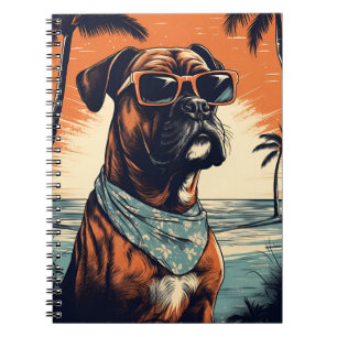 German-boxer with Sunglasses at the beach Notebook