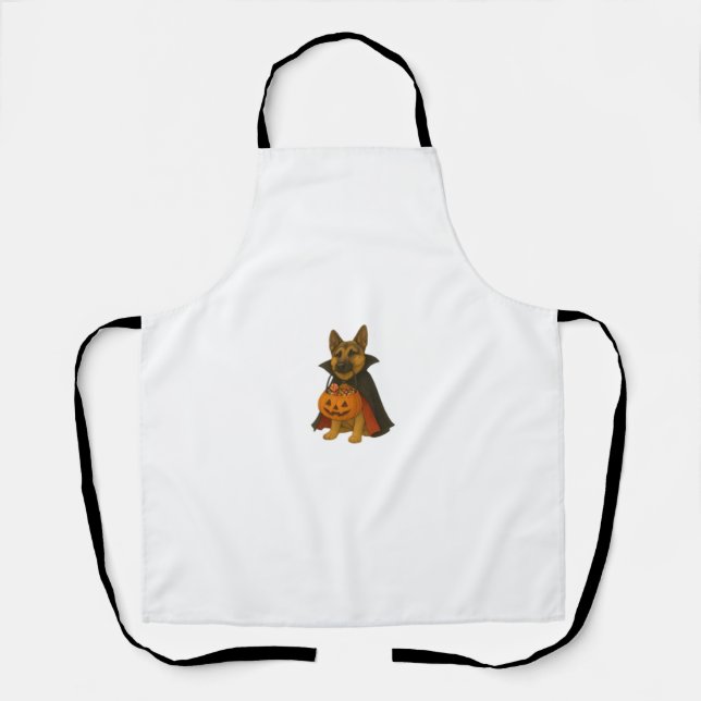 German Bulldog Halloween Dog in Vampire Costume wi Apron (Front)