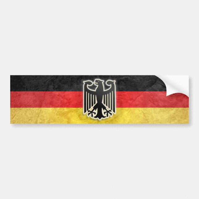 German Bumper Sticker Grunge Eagle Crest Decal (Front)