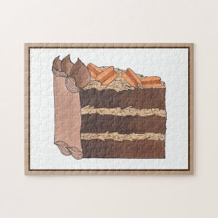 German Chocolate Cake Slice Birthday Party Piece Jigsaw Puzzle