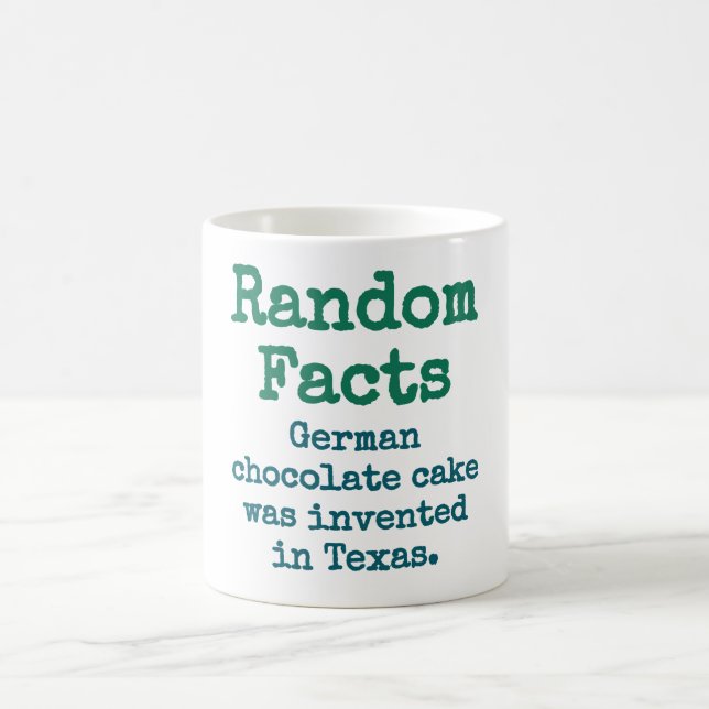 German Chocolate Cake - Trivia Fact Coffee Mug (Center)