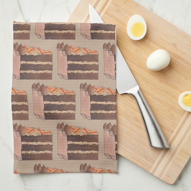 German Chocolate Layer Cake Slice Baking Dessert Tea Towel (Quarter Fold)