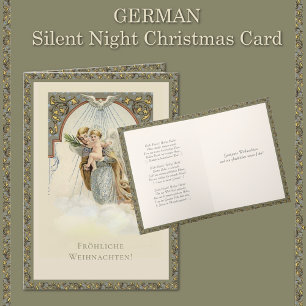 German Christmas Angel Jesus Silent Night  Holiday Card