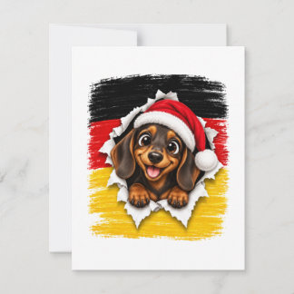 German Christmas Dachshund Invitation