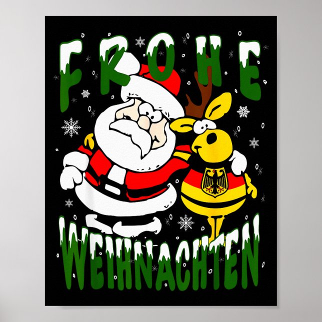 German Christmas Germany Frohe Weihnachten Frohlic Poster (Front)
