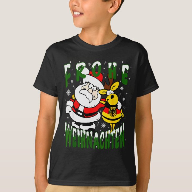 German Christmas Germany Frohe Weihnachten Frohlic T-Shirt (Front)