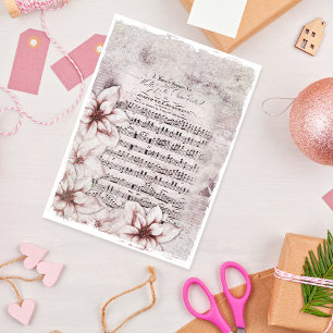 German Christmas Music Poinsettias Vintage craft