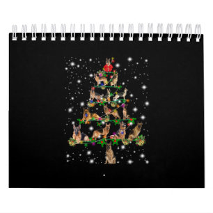 German Christmas Tree Covered By Flashlight Calendar