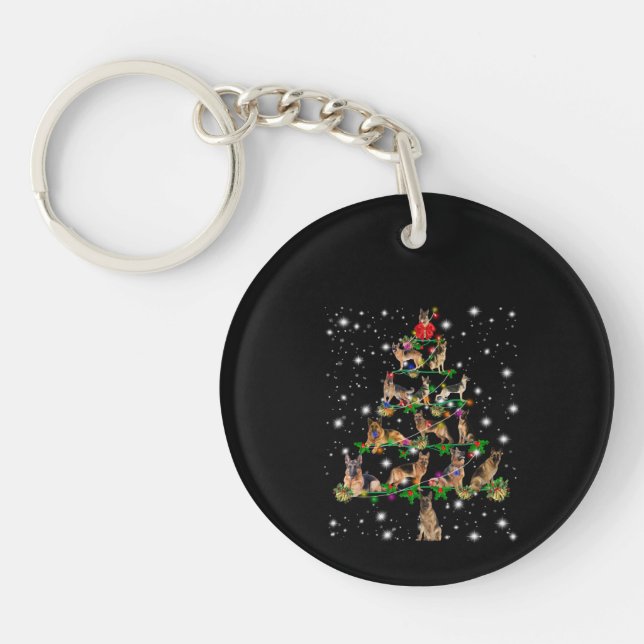 German Christmas Tree Covered By Flashlight Key Ring (Front)