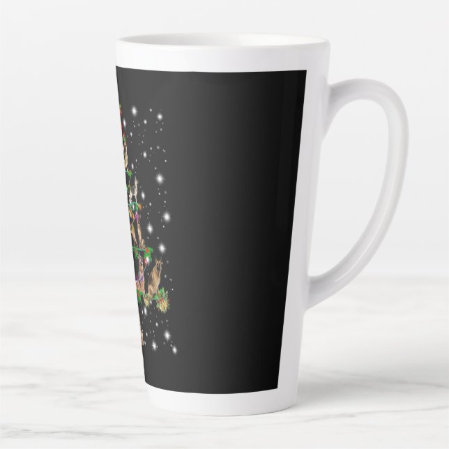 German Christmas Tree Covered By Flashlight Latte Mug (Right)