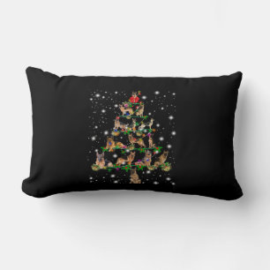 German Christmas Tree Covered By Flashlight Lumbar Cushion