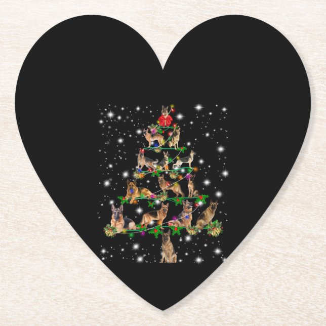 German Christmas Tree Covered By Flashlight Paper Coaster (Front)