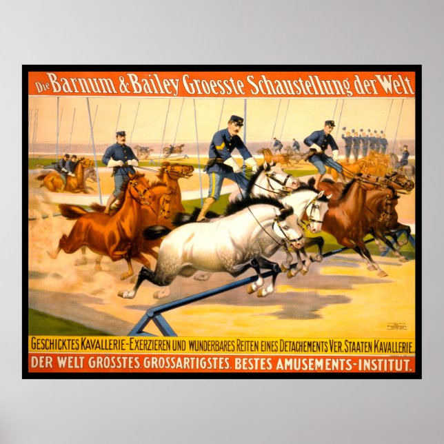 German Circus Advertisement Vintage 1900 Poster (Front)