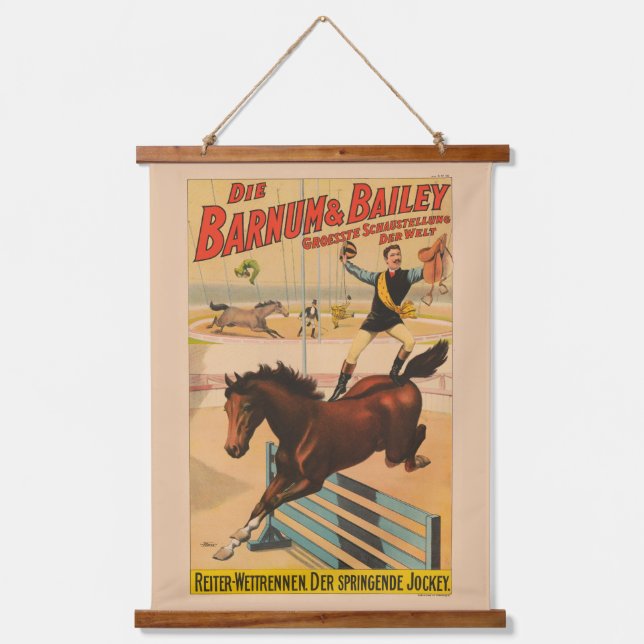 German Circus Poster Of A Man Standing On Horse Hanging Tapestry (Front)