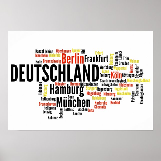 German Cities - Deutsche Städte Poster (Front)