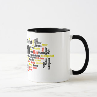 German Cities Word Cloud Mug