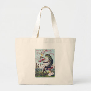 German Cologne Frog Trade Card Large Tote Bag