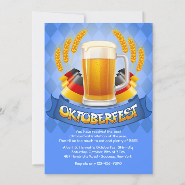 German Colours Oktoberfest Invitation (Front)