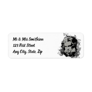 German Composer Beethoven classical music Return Address Label