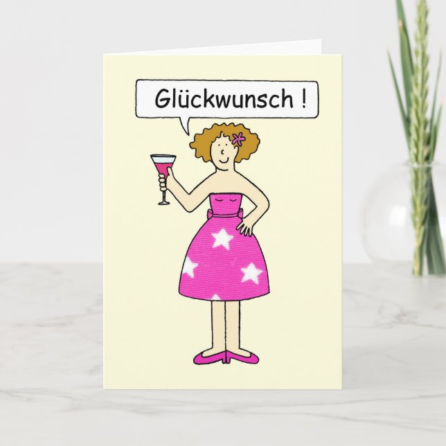 German Congratulations Gluckwunsch Card (Front)