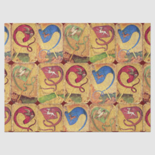 German Court Cards Flags /Dogs,Deers,Falcons,Ducks Tissue Paper